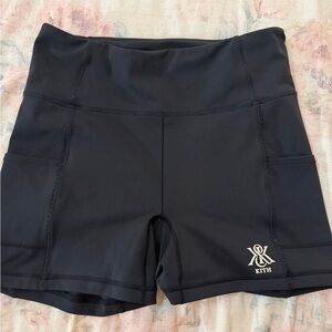 Kith Black High-Rise Bike Shorts with Side Pockets